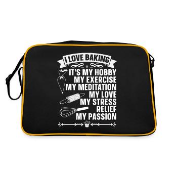Baker I Love Baking Bakery Chef Cupcake Bake - Retro Tasche - Schwarz/Gold - Hinten