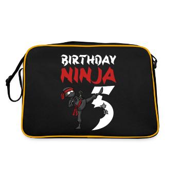 Fête d’anniversaire Ninja japonais de 5 ans Anniversaire - Sac Retro - noir/or - Dos