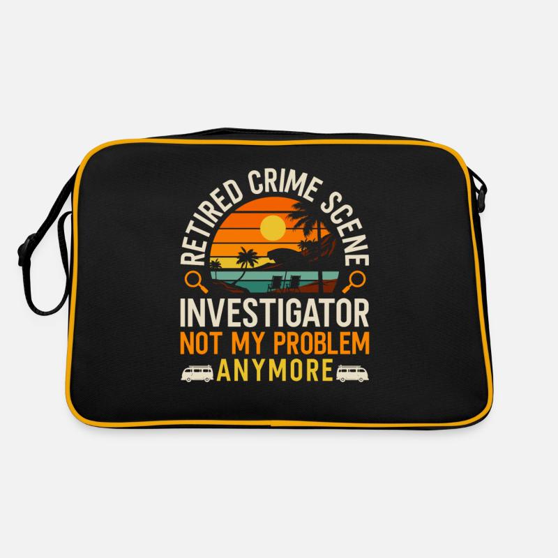 Ex Spurensicherung - Kripo Polizei Kriminaltechnik - Retro Tasche - Schwarz/Gold