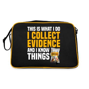 Spurensicherung - Kripo Polizei Kriminaltechnik - Retro Tasche - Schwarz/Gold - Hinten