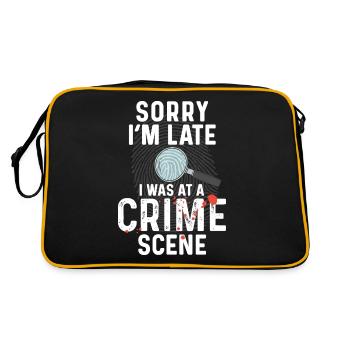 Spurensicherung - Kripo Polizei Kriminaltechnik - Retro Tasche - Schwarz/Gold - Hinten