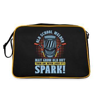 Old School Welder Welding Career Weld Metal Iron - Retro Bag - black/gold - Back