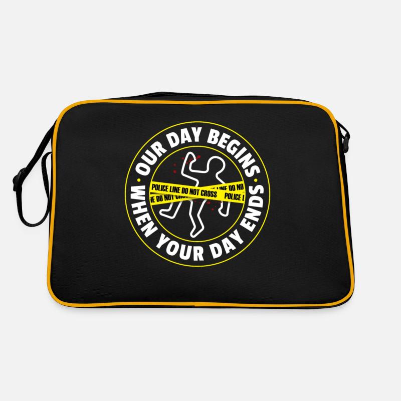 Spurensicherung - Kripo Polizei Kriminaltechnik - Retro Tasche - Schwarz/Gold