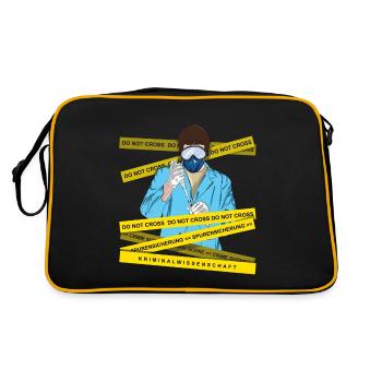 Spurensicherung - Kripo Polizei Kriminaltechnik - Retro Tasche - Schwarz/Gold - Hinten