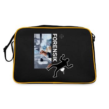 Spurensicherung - Kripo Polizei Kriminaltechnik - Retro Tasche - Schwarz/Gold - Hinten