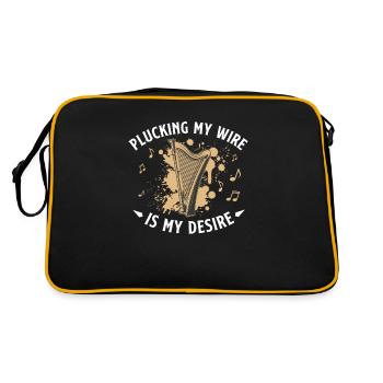 Plucking The Wire Is My Desire Drôle Harpist - Sac Retro - noir/or - Dos