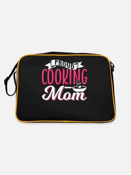 Proud Cooking Mother Cook Mom Cooking Cook - Retro Bag - black/gold - Back