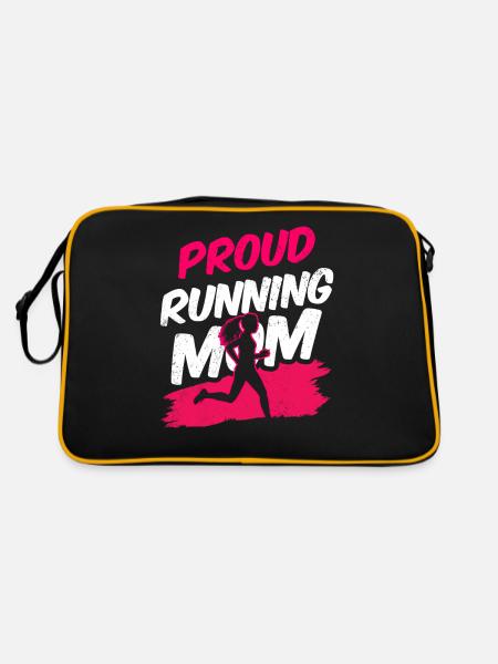 Fière coureuse Maman Jogging Mère Running - Sac Retro - noir/or - Dos