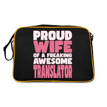 Fière épouse d’un sacré bon traducteur - Sac Retro - noir/or - Dos