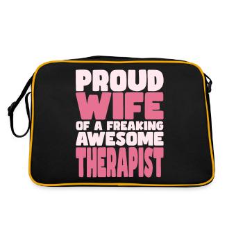 Fière épouse d’un sacré bon thérapeute - Sac Retro - noir/or - Dos