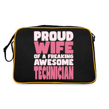 Fière épouse d’un sacré bon technicien - Sac Retro - noir/or - Dos