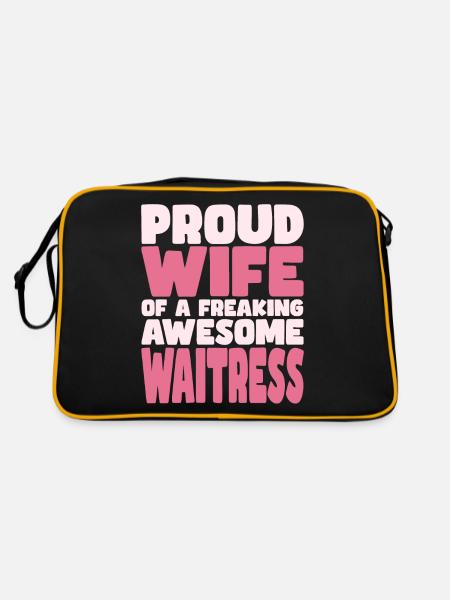 Proud Wife of A Damn Good Waitress - Retro Bag - black/gold - Back