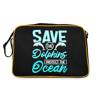 Sauvez les dauphins protéger l’océan - Sac Retro - noir/or - Dos
