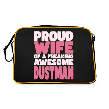Stolze Ehefrau Eines Verdammt Guten Müllmanns - Retro Tasche - Schwarz/Gold - Hinten
