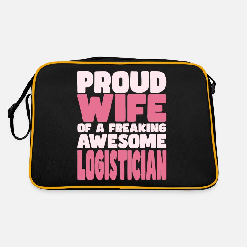 Stolze Ehefrau Eines Verdammt Guten Logistikers Retro Tasche