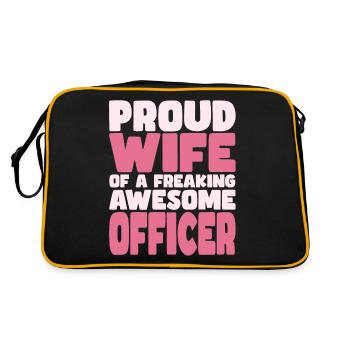 Fière épouse d’un sacré bon officier - Sac Retro - noir/or - Dos