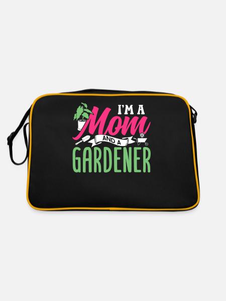 Je suis une mère et une jardinière jardinière - Sac Retro - noir/or - Dos