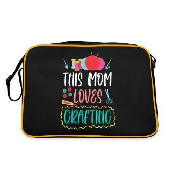 Cette maman aime créer des objets d’artisanat maman - Sac Retro - noir/or - Dos