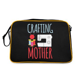 Crafting Mother Hobbyist Mama Crafting Craft - Retro Bag - black/gold - Back
