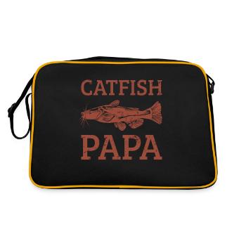 Poisson-chat Papa Pêche Au chat - Sac Retro - noir/or - Dos