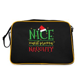 Nice until proven Naughty Weihnachten - Retro Tasche - Schwarz/Gold - Hinten