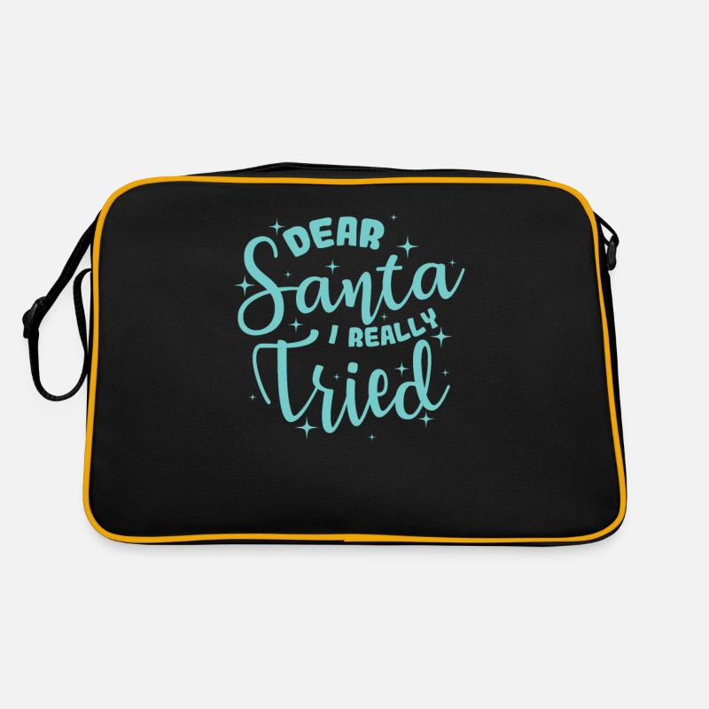 Dear Santa I Really Tried Christmas Retro Bag