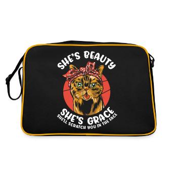 Vintage Cataholic Cat Owner Lifestyle Animal - Sac Retro - noir/or - Dos