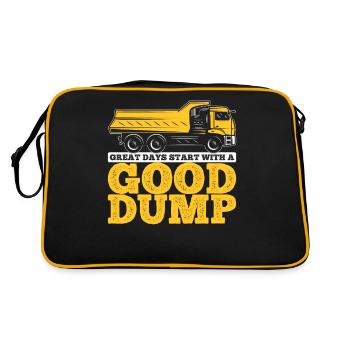 Vintage Dump Truck Driver Construction Worker Life - Retro Bag - black/gold - Back