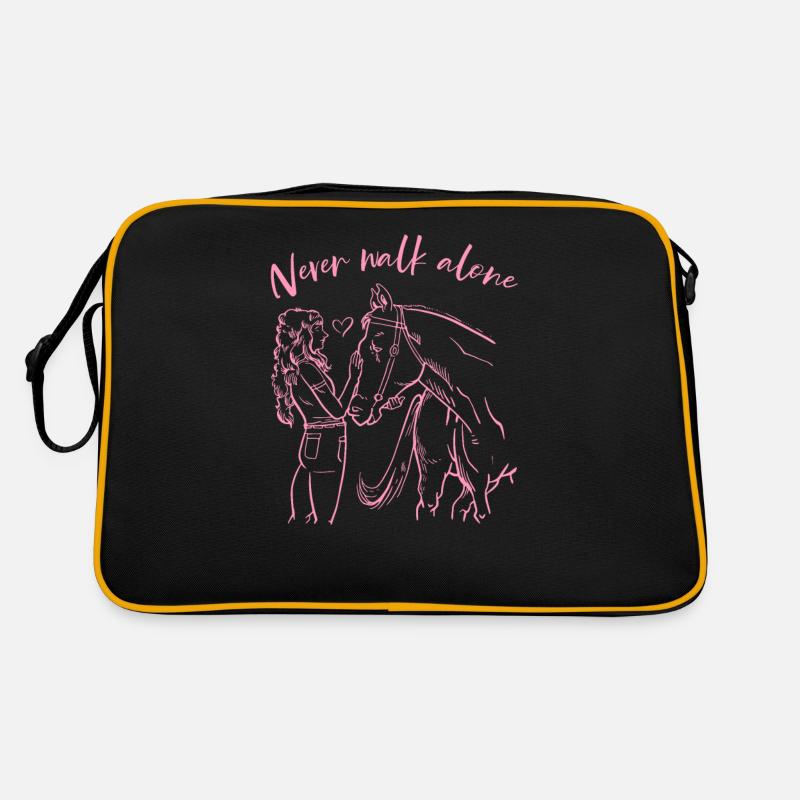Never Walk Alone Pferde Retro Tasche