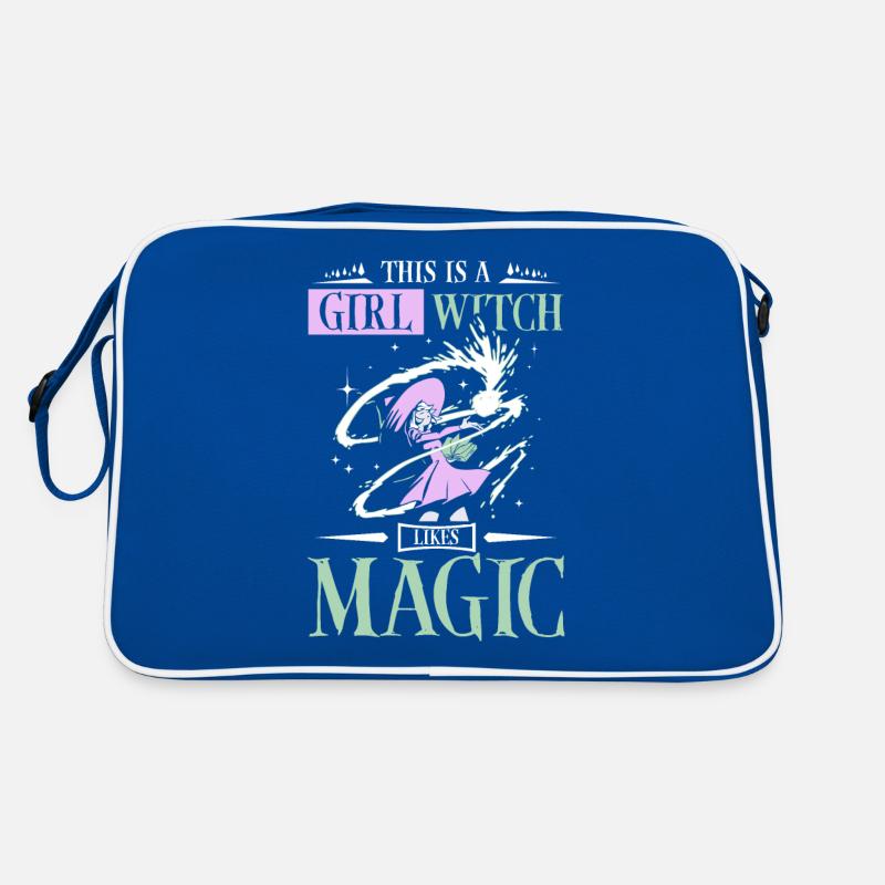 This is a girl witch likes magic Retro Tasche