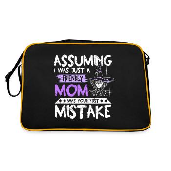 Friendly mom halloween saying - Retro Bag - black/gold - Back