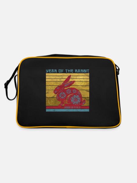 Silvester Party Happy New Year 2023 - Retro Tasche - Schwarz/Gold - Hinten