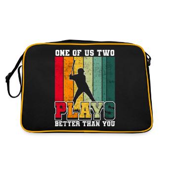 One of us two plays better than you baseball - Retro Tasche - Schwarz/Gold - Hinten