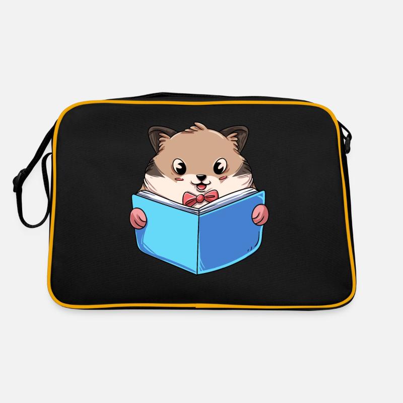 Hamster Reading Book Retro Bag