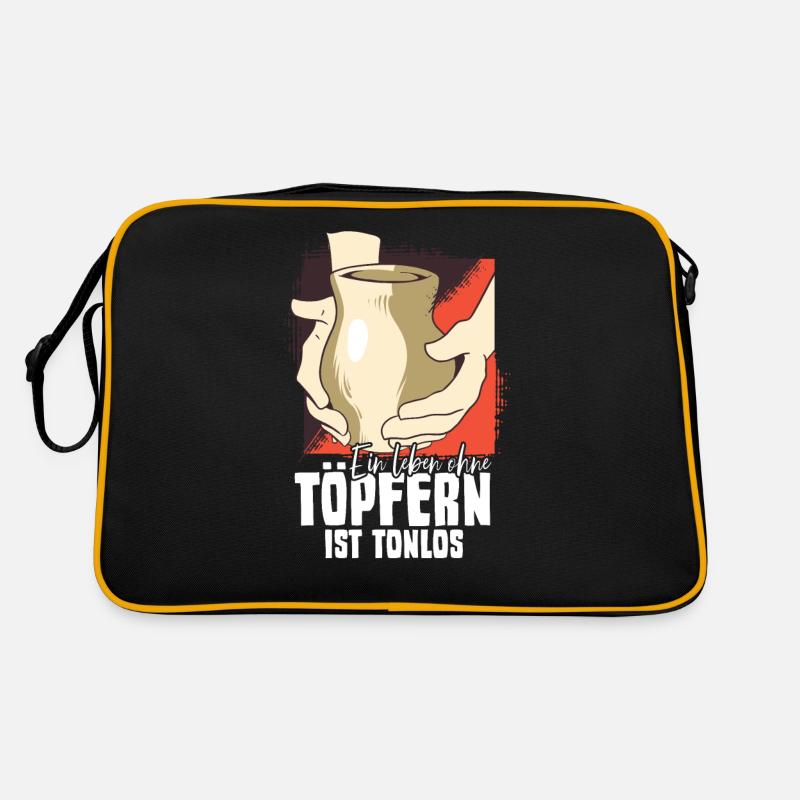 Töpfern - Retro Tasche - Schwarz/Gold