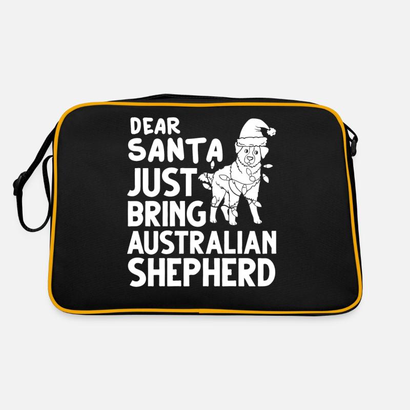 Australian Shepherd Weihnachten Hund Welpe Retro Tasche