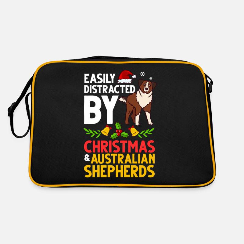 Australian Shepherd Weihnachten Hund Welpe Retro Tasche