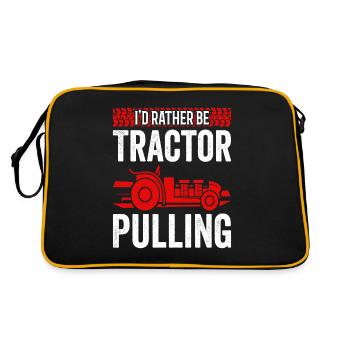 Truck Pulling I'd Rather Be Tractor Pulling - Retro Bag - black/gold - Back