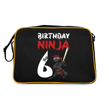 Fête d’anniversaire Ninja japonais de 6 ans Anniversaire - Sac Retro - noir/or - Dos