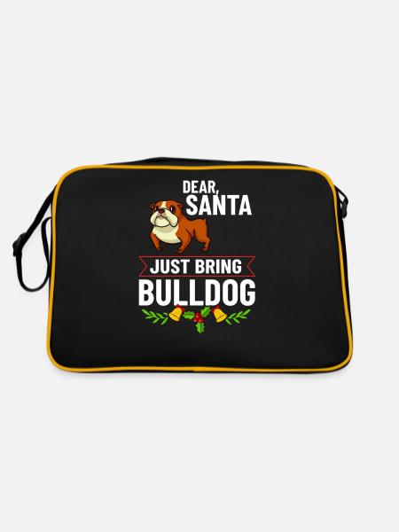 Chien Bulldog anglais Chiots Noël - Sac Retro - noir/or - Dos
