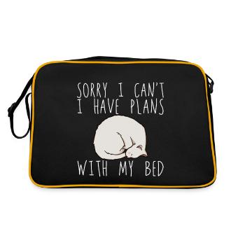Sorry I Can't I Have Plans With My Bed 2 - Retro Tasche - Schwarz/Gold - Hinten