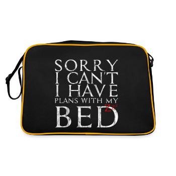 Sorry I Can't I Have Plans With My Bed 4 - Retro Tasche - Schwarz/Gold - Hinten