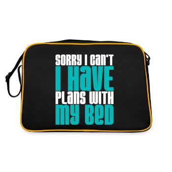Sorry I Can't I Have Plans With My Bed 3 - Retro Tasche - Schwarz/Gold - Hinten