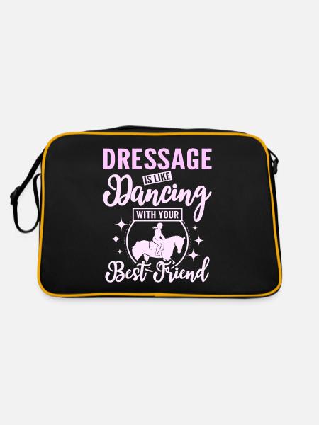 Le dressage, c’est comme danser avec son meilleur ami - Sac Retro - noir/or - Dos