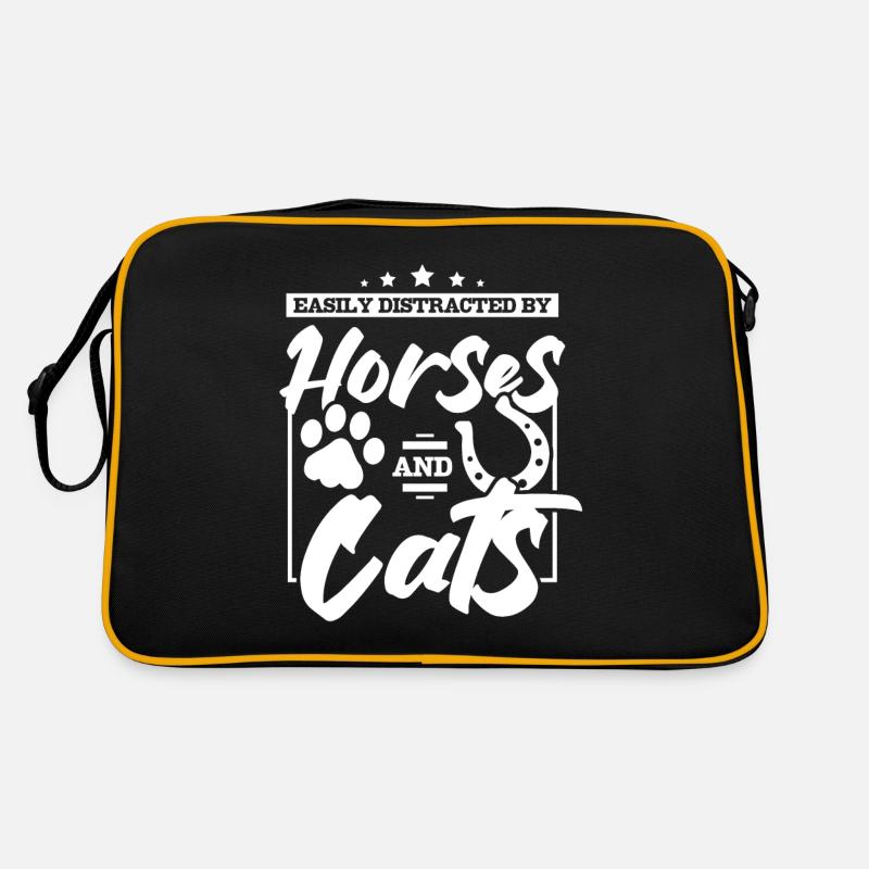 Easily distracted by horses and cats Retro Tasche