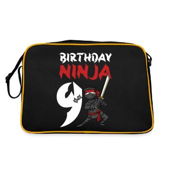 Fête d’anniversaire Ninja japonais de 9 ans Anniversaire - Sac Retro - noir/or - Dos