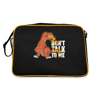 Don't Talk To Me Funny Hangover T-rex Vomiting - Retro Bag - black/gold - Back