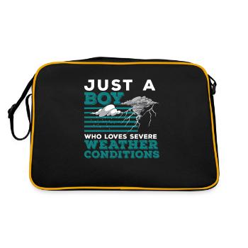 Juste un garçon qui aime la météorologie amusante - Sac Retro - noir/or - Dos