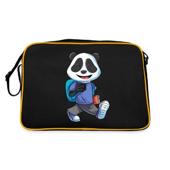 Panda Bear Retour à l’école - Sac Retro - noir/or - Dos