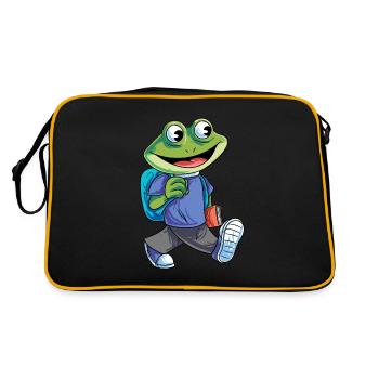 Grenouille sur le chemin de l’école - Sac Retro - noir/or - Dos